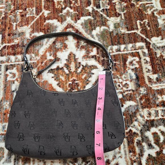 Dooney and Bourke Signature Logo Monogram Small Shoulder Purse Canvas Leather - Picture 3 of 16